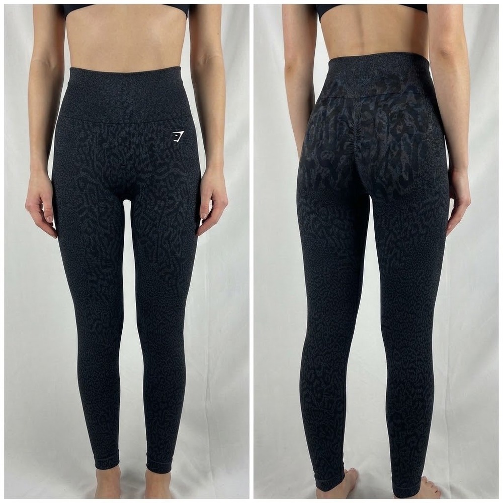 Gymshark Adapt Animal Seamless Leggings Charcoal Grey XS Scrunch Bum Active